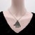 Metal Vintage Berber Hand of Fatima/ Hamsa Sterling Silver Pendant With Abstract Foliate Motif For Sale - Image 7 of 9