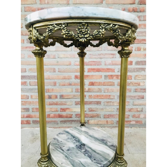 French Gilt Bronze and Marble Gueridon Table, circa 1940 For Sale - Image 11 of 11