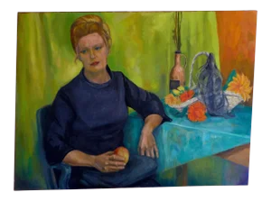 Modern Painting Woman & Cafe Restaurant