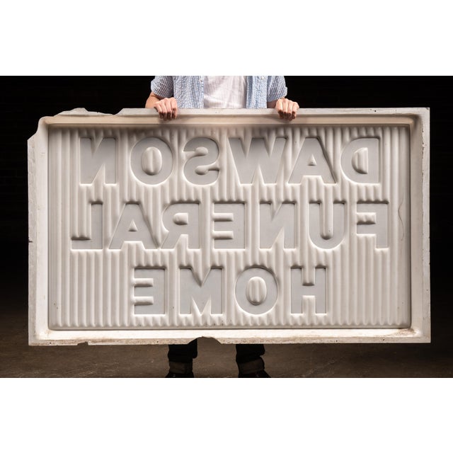Late 20th Century Vintage Molded Lucite Dawson Funeral Home Advertising Sign Panel For Sale - Image 5 of 9