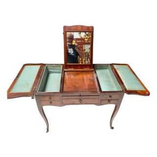 Antique French Louis XVI Style Pondreuse Vanity Dressing Table For Sale