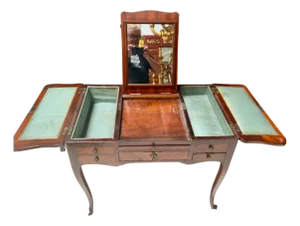 Antique French Louis XVI Style Pondreuse Vanity Dressing Table