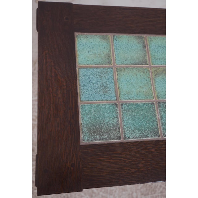 Stickley Mission Oak Tile Top Lamp Table For Sale - Image 9 of 14