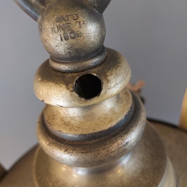 Early 20th Century Early 20th Century Arts & Crafts Gas-Electric Chandelier With Original Silver Finish For Sale - Image 5 of 9