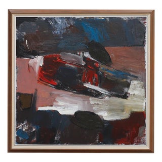 Valter Gibson, Swedish Composition, 1953, Oil on Canvas, Framed For Sale