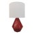 Modern Robert Abbey Red Lamp With Linen Drum Shade For Sale