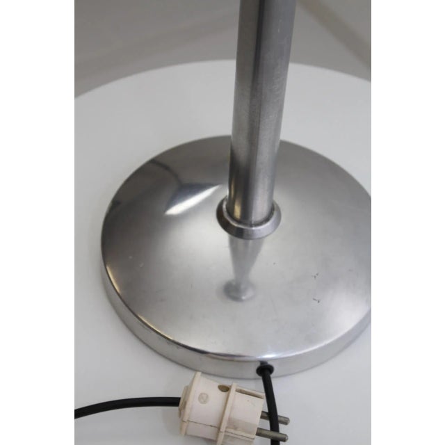 Art Deco Aluminum & Opaline Glass Table Lamp, 1930s For Sale - Image 11 of 13