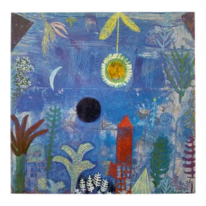 Paul Klee Vintage 1967 First Edition Modernist Lithograph Print " Night Flowers Submerged Landscape " 1918