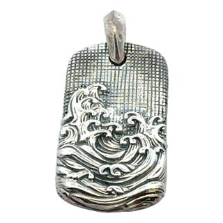 1990s David Yurman Waves Amulet Sterling Silver Estate For Sale