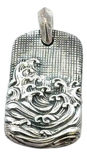 1990s David Yurman Waves Amulet Sterling Silver Estate