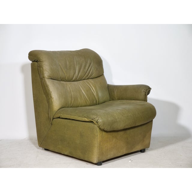 1970s Vintage Modular Leather Sofa, 1970s, Set of 5 For Sale - Image 5 of 18