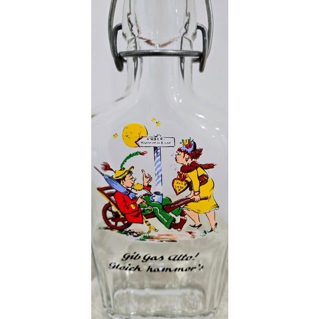 Mid-Century Modern Vintage German Cartoon Swing‑Top Liquor Bottles – Pair For Sale - Image 3 of 7