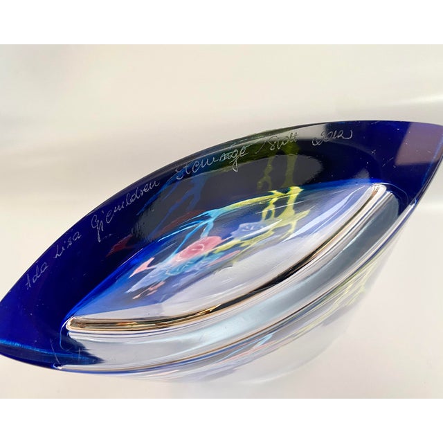 Glass Vintage Art Glass Vase by Ada Lisa Gjeruldsen, 2012 For Sale - Image 7 of 8