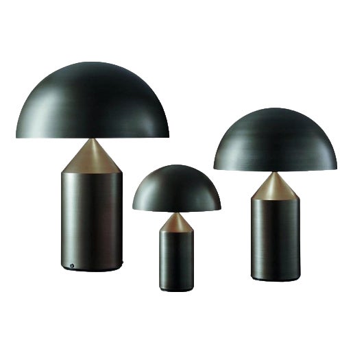 Large Medium and Small Atollo Bronze Table Lamps by Magistretti for Oluce, Set of 3 For Sale