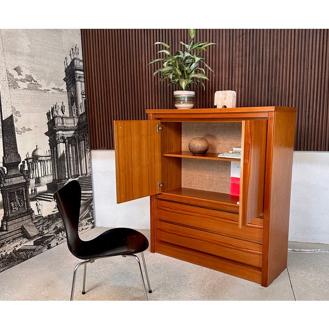 Large Brutalist Cabinet with Drawers in Teak, 1970s For Sale - Image 11 of 18
