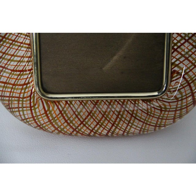 Maroon Photo Frame in Red Filigree Murano Glass, 2000s For Sale - Image 8 of 16