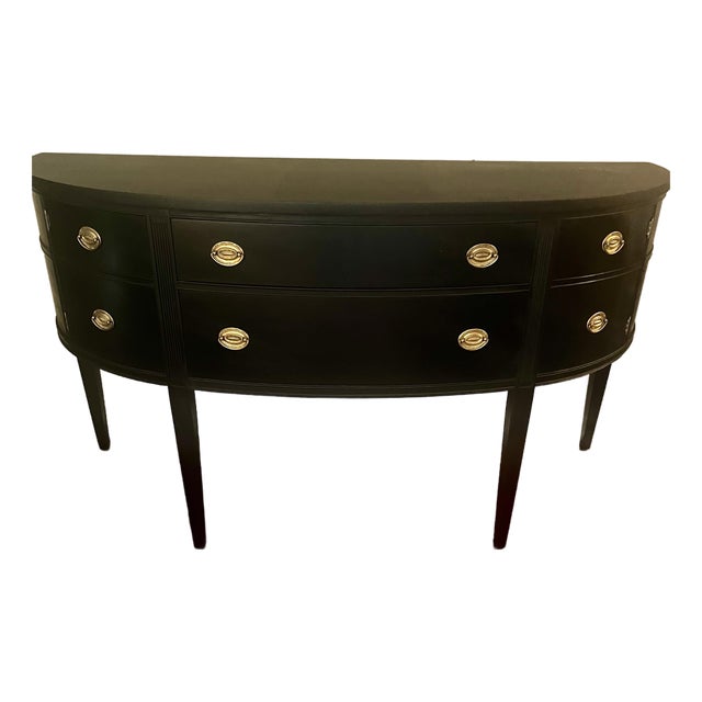Hepplewhite Demilue Bow Front Buffet Sideboard For Sale