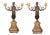 Pair of French 19th Century Empire Style Bronze, Ormolu & Marble Candelabras. For Sale