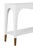 Metal Matthew Izzo Home Laverne Glossy White Lacquer Two Tier Console Table With Antique Brass Feet And For Sale - Image 7 of 8