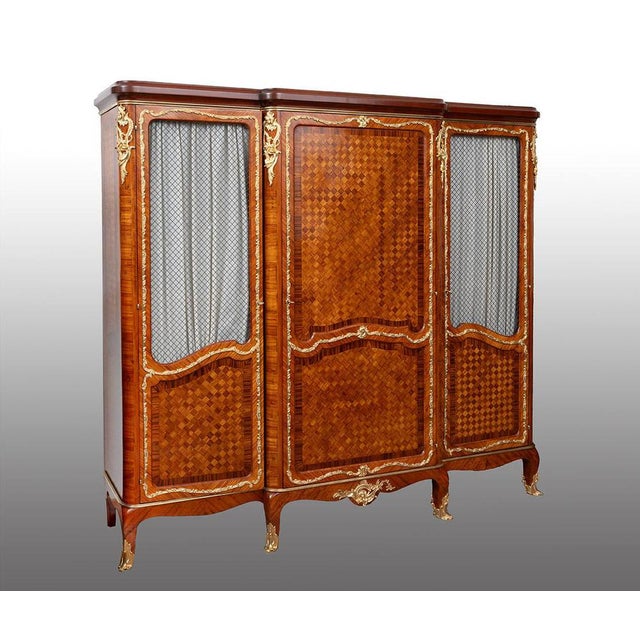Wood Antique Napoleon III Bookcase in Exotic Woods with Gilded Bronze Elements, France, 19th Century For Sale - Image 7 of 7