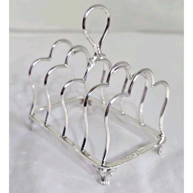 Early 20th Century Antique Edwardian Sterling Silver Five-Bar Toast Rack from Marples & Co., 1901 For Sale - Image 5 of 18