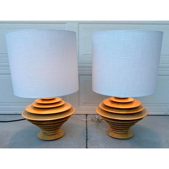 Pair of Discus Table Lamps Attributed to Shepard Vineburg, Los Angeles C. 1980 For Sale - Image 11 of 18