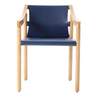 905 Armchair in Wood and Cowhide by Vico Magistretti for Cassina, Italy For Sale
