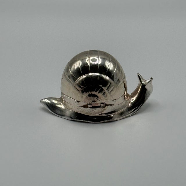 Metal Vintage 1970s Silver Plated Snail Salt Cellar For Sale - Image 7 of 12