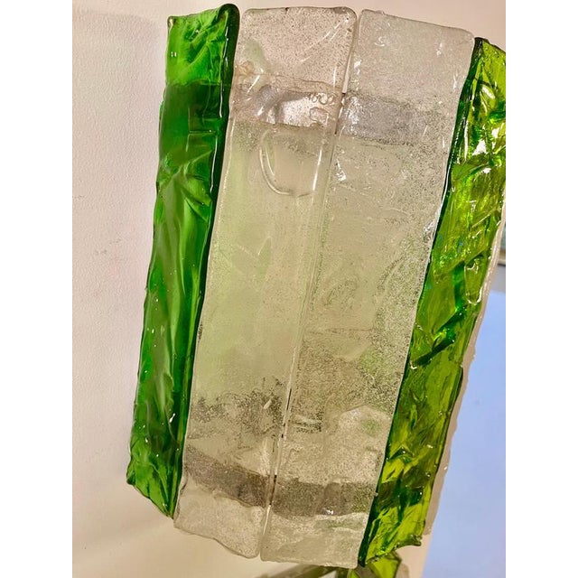 Poliarte Vintage Italian Wall Light in Glass by Albano Poli for Poliarte, 1970s, Set of 2 For Sale - Image 4 of 10