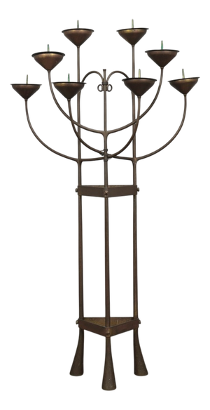 Hand-Forged Floor Candelabra, Netherlands, 1925-1938
