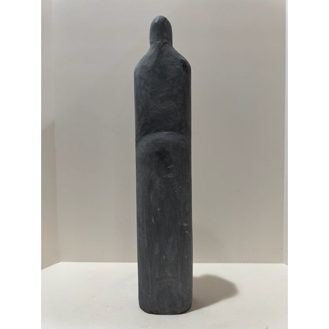 Larry Mohr Gray Stone Figurative Sculpture Signed From Artist Estate For Sale - Image 4 of 7
