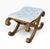 18c Style Regency Giltwood & Tufted Cut Velvet Walnut Footstool Ottoman X Bench.