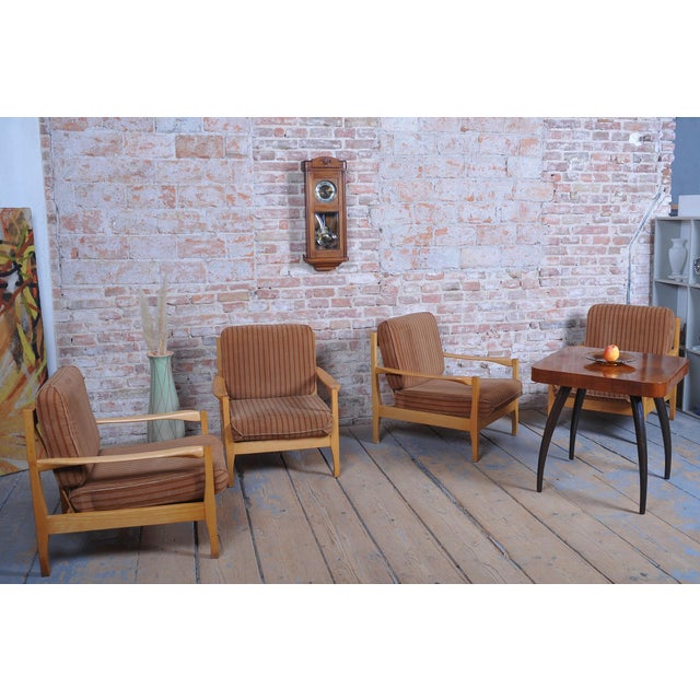 Mid-Century Armchairs attributed to Jitona Soběslav, Czech, 1960s, Set of 4 For Sale - Image 16 of 18