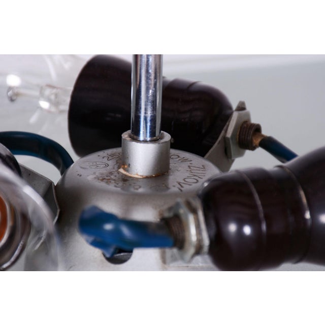 Czech Bauhaus Pendant in Chrome-Plated Steel and Frosted Glass, 1930s For Sale - Image 6 of 10