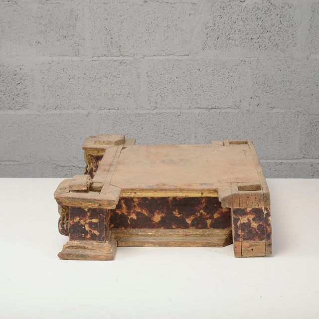 Lacquered Wooden Base Depicting the Souls of Purgatory in Flames For Sale - Image 4 of 7