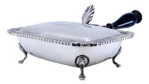 Silver Whisk with Wooden Handle, Edge Trim and Knob Lid