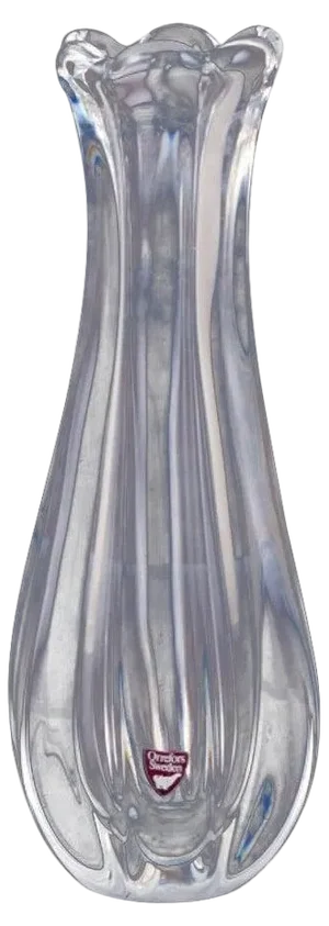 Siljan Art Glass Vase in Clear Glass by Jan Johansson for Orrefors, Sweden