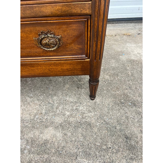 Wood French 19th Century Louis XVI Solid Walnut Chest of Drawers For Sale - Image 7 of 12