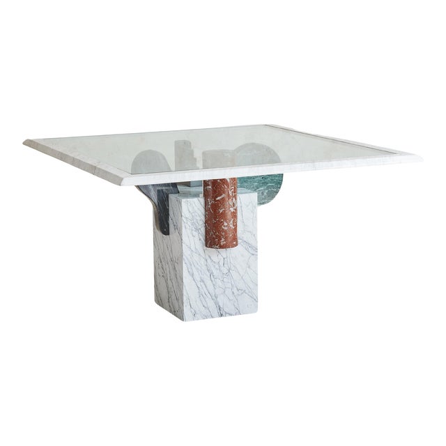 Brugiana' Marble + Glass Dining Table by Egidio Di Rosa and Pier Alessandro For Sale