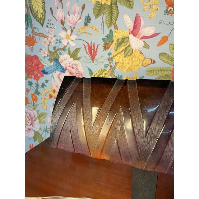 Mid 20th Century Mid 20th Century Daum Purple & Orange Lamp For Sale - Image 5 of 7