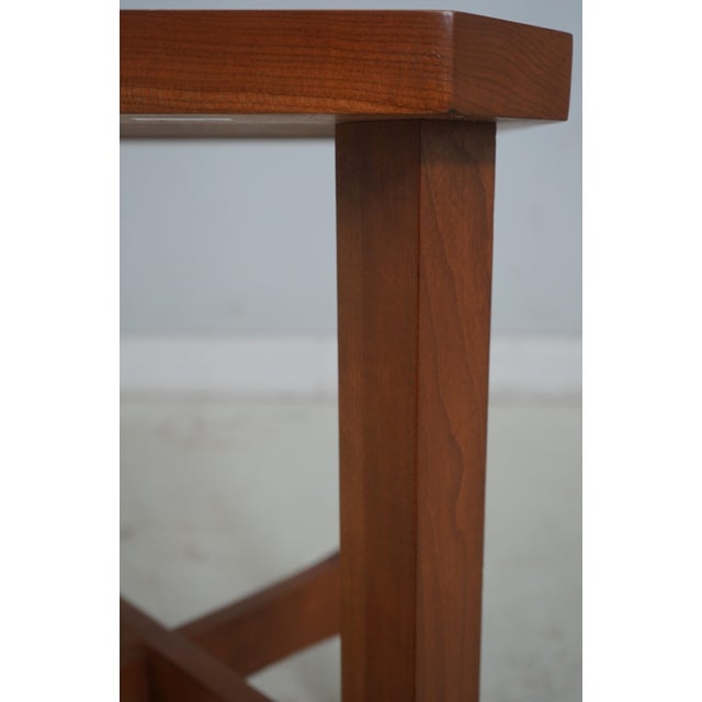 Wood Stickley Cherry Mission Style Granite Top Table For Sale - Image 7 of 14