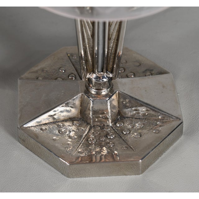 1930s Muller Freres & Cherrier Et Besnus Geometric French Art Deco 1930s Table Lamp - A Pair For Sale - Image 5 of 9