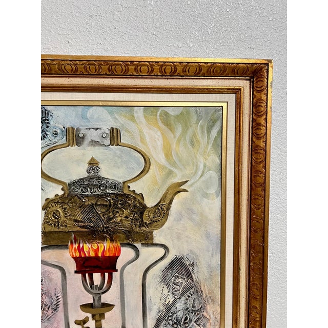 Eliezer Weishoff, Jerusalem Samovar Israeli Judaica Eliezer Weishoff Oil Painting Bezalel Artist, 1973 For Sale - Image 11 of 12