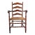 Vintage Tell City/Ethan Allen Style Colonial Early American Ladderback Dining Wooden Armchair, Woven Rush Seat For Sale