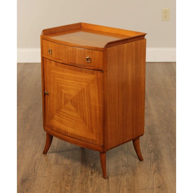 Brown Mid Century Modern Parquetry Satinwood Nightstand Cabinet For Sale - Image 8 of 13