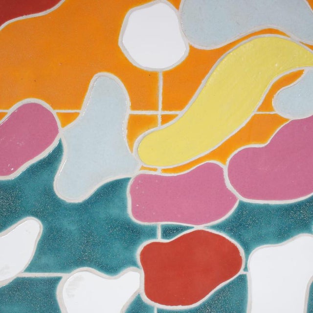 A beautiful framed ceramic artwork by jan snoeck, manufactured in the netherlands in the 1990s. A very nice, colourful...