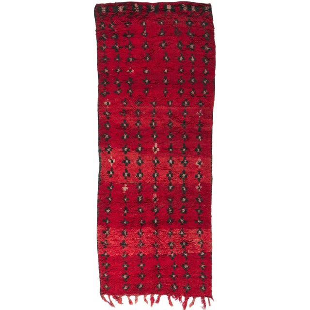 Vintage Berber Red Moroccan Hallway Rug - 03'06 X 08'08 For Sale - Image 9 of 9