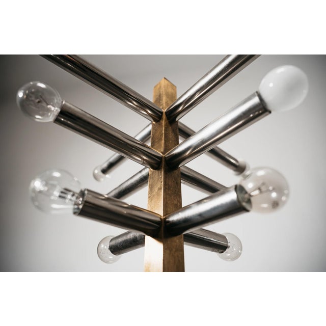 1970s Brass 12-Light Floor Lamp in the style of Gaetano Sciolari, 1970ss For Sale - Image 5 of 8