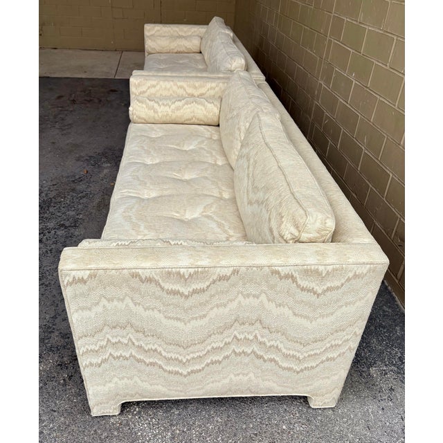 Pair of 1960s Vintage Milo Baughman Style Parsons Loveseat Sofas For Sale - Image 4 of 10