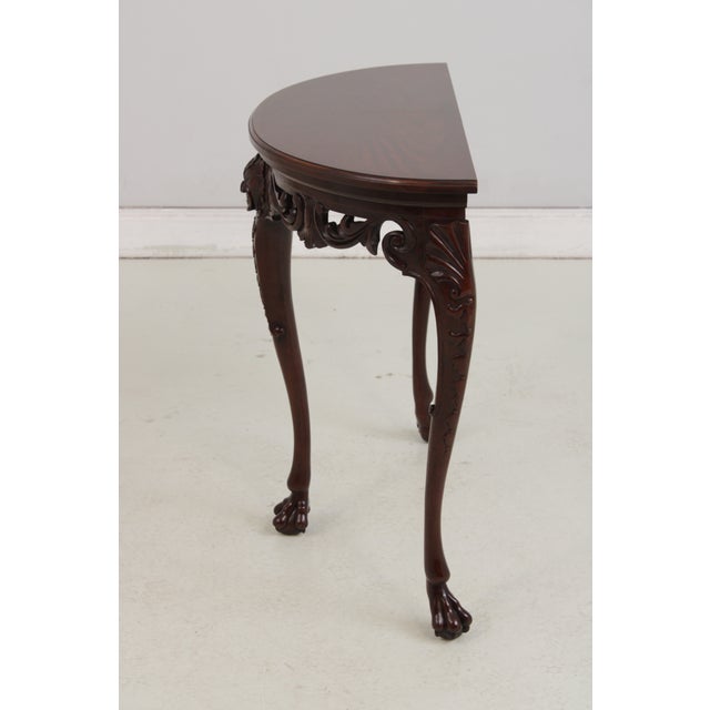 Baker Furniture Company Baker Carved Mahogany Paw Foot Console Table For Sale - Image 4 of 13